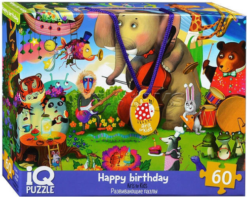 IQ Пазл с развивающей игрой 60 эл. С днём рождения (new)